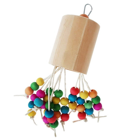 Wooden Parrot Bite Toy for Pets Playing Made of Synthetic Material Multi Color 6.5 Inches