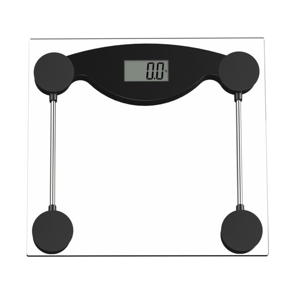 Pèse-Personne Numerique, capacité 400 lb (180 kg), Verre clair, accents noirs