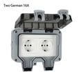 thumbnail image 2 of keepw Household PC Plastic Socket Waterproof Garage Power Outlet with Lid 16A Electrical Accessories German DE Plug Type 2, 2 of 9