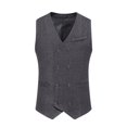thumbnail image 1 of Men's Retro Double Breasted Vest - Fashionable Solid Color Suit Waistcoat, Polyester for Work/Wedding Events, 1 of 2