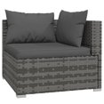 thumbnail image 3 of vidaXL 9 Piece Garden Lounge Set with Cushions Grey Poly Rattan, 3 of 5