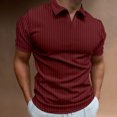 thumbnail image 1 of Styesk T Shirts for Man Men's Solid Color Shirt Pullover Lapel Vertical Strip Button Long-Sleeved Lapel Top, 1 of 5