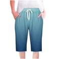 thumbnail image 1 of UPPADA Boho Shorts for Women Linen Shorts for Women Gradient Color Sweatshorts Drawstring High Waisted Short Pants Knee Length Sweatshort Pockets of Day Deals of Day Sale Clean, 1 of 5