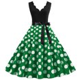 thumbnail image 2 of Kcodviy Robe Vintage d'Été à Pois de Noël pour Femmes, Robe Cocktail pour Femmes, Imprimé, Sans Manches, Décontractée, Soirée, Grande Taille, Robe Patineuse, Fête, Bal, 2 of 5