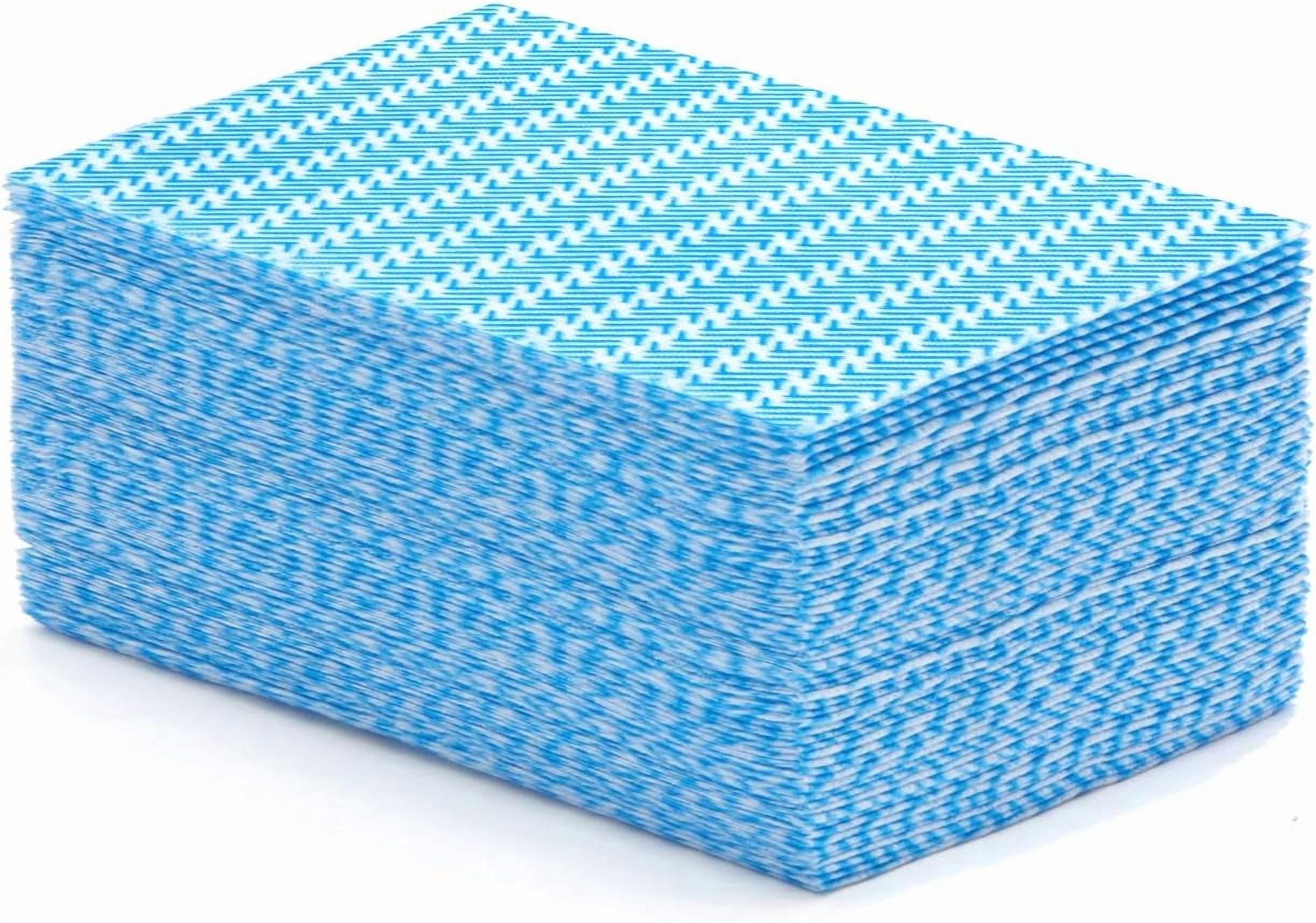 SUZZYVINE Disposable Cleaning Cloth Dry Handi Wipes Reusable Cloths Reusable Paper Towels for Kitchen, Multi-use Dish Cloths Dish Towels, Disposable Cleaning Rags,11.81"×19.69" 50 Count, Blue