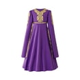thumbnail image 3 of MKOSPLRT Abaya à Manches Longues pour Filles Musulmanes Robe de Prière Moyen-Orient Musulman Robe de Dubaï Ramadan Aïd Aïd Caftan pour 8-14 Ans, 3 of 10