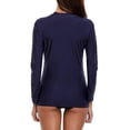 thumbnail image 5 of Womens Rash Guard Shirt Long Raglan Sleeve Zip Front Swim Shirt, 5 of 5