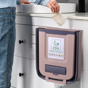 Poubelle Pliante Montée sur Porte d'Armoire de Cuisine – Rangement Mural des Déchets pour Cuisine et Salle de Bain Fournitures de Nettoyage de Cuisine