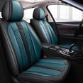 thumbnail image 1 of Maidao Car Seat Covers Full Set for FIAT for Panda 2011-Present 5 Seats Leather Compatible Airbag Water Resistant Front Rear Cushion Protector Black and Blue, 1 of 8