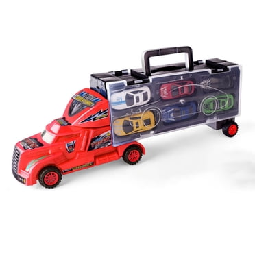 13pcs Toy Truck Transport Car Carrier Toy Mini Transporter Vehicle Model Kids Toy (Random Color)