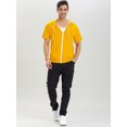thumbnail image 2 of INSPIRE CHIC Men's Hoodies Solid Color Zip up Short Sleeve Jacket, 2 of 5