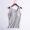 thumbnail image 2 of UPPADA Débardeurs pour Femmes en Modal Rembourré avec Soutien-Gorge Intégré, Col Ras du Cou, Camisole Sans Manches avec Soutien-Gorge Sans Armatures, Chandails Ajustés Décontractés, T-Shirt, Grande Taille, Hauts Confortables, Débardeur pour Femmes, Lot, Côtelé Gris, P, 2 of 8