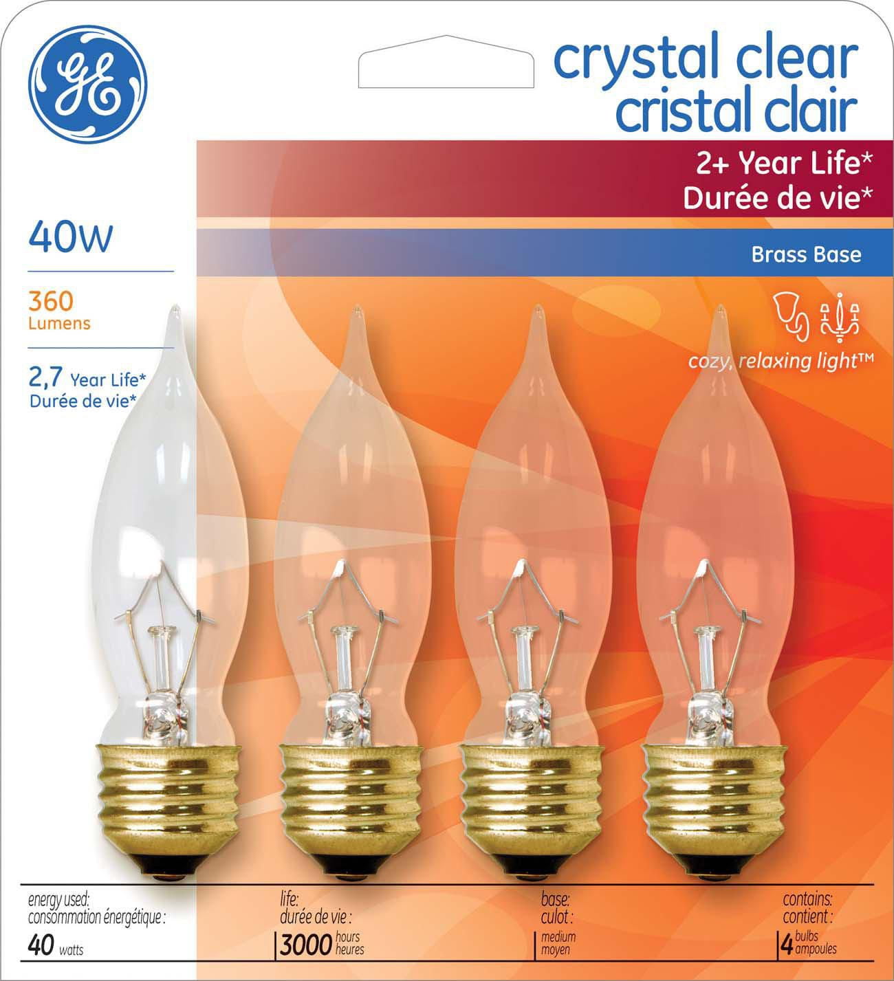 Lampe cristal clair GE Lighting Canada à bout arrondi de 40 W
