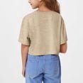 thumbnail image 4 of zbxnLI Hauts Courts Athlétiques pour Filles T-Shirts à Manches Courtes pour Enfants Col Ras du Cou T-Shirt d'Entraînement de Gym T-Shirts de Course Vêtements de Sport, 4 of 7