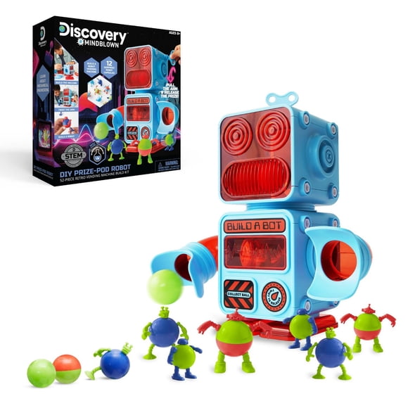 Discovery™ #Mindblown DIY Prize-Pod Robot 52-Piece Retro Vending Machine Build Kit