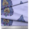 thumbnail image 3 of Soimoi Rayon Crepe Fabric Leaves & Floral Block Print Fabric by Yard 46 Inch Wide, 3 of 3