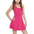 thumbnail image 1 of Diufon Robe de Tennis pour Filles Enfants Sans Manches Dos Nageur Robe de Golf Été Décontractée École Ligne A Robes de Sport, 1 of 9