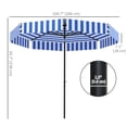 thumbnail image 3 of Outsunny Parasol de Patio 8,7 Pi, Parasol Inclinable avec Manivelle, Bleu Marine, 3 of 10