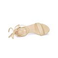 thumbnail image 4 of BLISSFUL STEP Sandales pour Femmes Unies d'Été à Talons Blocs à Lacets Beige 9, 4 of 8