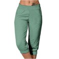 thumbnail image 1 of tarylea Womens Capri Pants Stretchy Drawstring Low Rise Jogger Pants Soft Comfy Lounge Cropped Yoga Pants with Pockets, 1 of 4