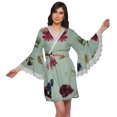 thumbnail image 1 of Moomaya Peignoir en Coton pour Femmes Robe de Chambre Imprimée Courte Peignoir de Douche Nuptiale, 1 of 6