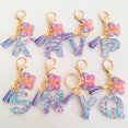 thumbnail image 4 of Visland Butterfly Initial Letter Keychain Pendant Exquisite Practicality Backpack School Bag Decoration Purple Alphabet Keychain for Girls Women, 4 of 8