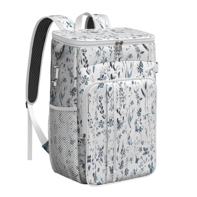 Aesthetic Watercolor Floral Insulated Backpack Cooler - 20L High Capacity, Lightweight & Portable