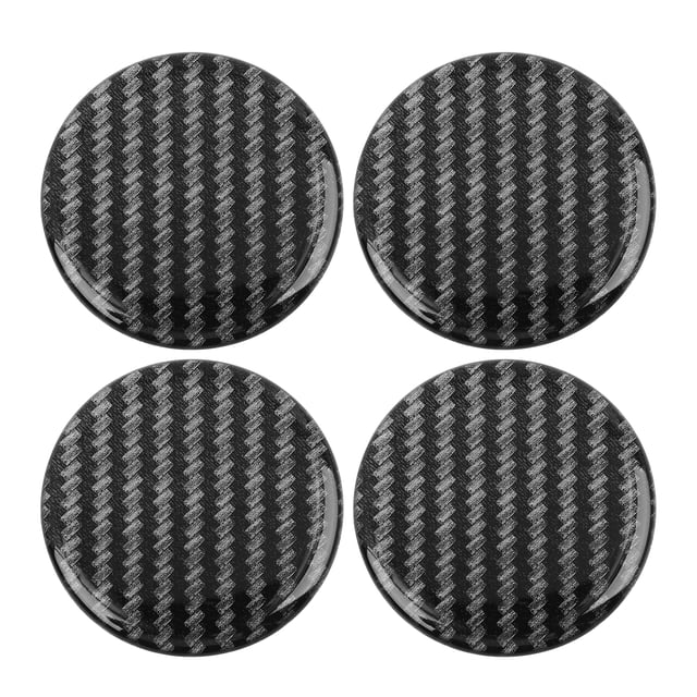 Unique Bargains Carbon Fiber Style Car Emblem Wheel Rim Center Hub Cap Sticker Clear Resin 4pcs