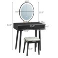 thumbnail image 3 of Costway Coiffeuse Table de Maquillage Écran Tactile 3 Modes d'Éclairage Ensemble Table de Toilette Tabouret Noir, 3 of 9