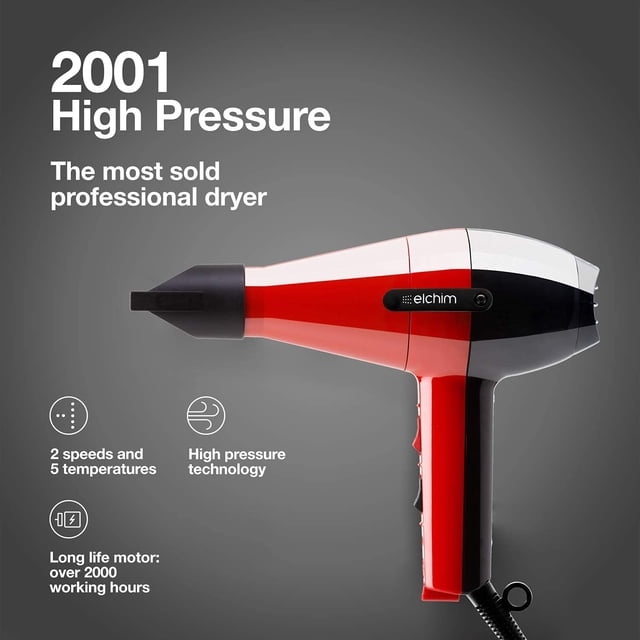 Elchim Dryer 2001 The Classic Red / Black