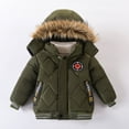 thumbnail image 3 of WEIYLL Hauts pour Garçons Enfants Hiver à Capuche Manteaux Verts Chauds, 3 of 7
