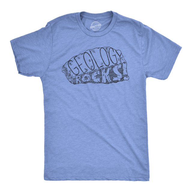 Geology Rocks T Shirt Funny Science Pun Geologist Cool Tees for Scientists (Heather Light Blue) - 3XL