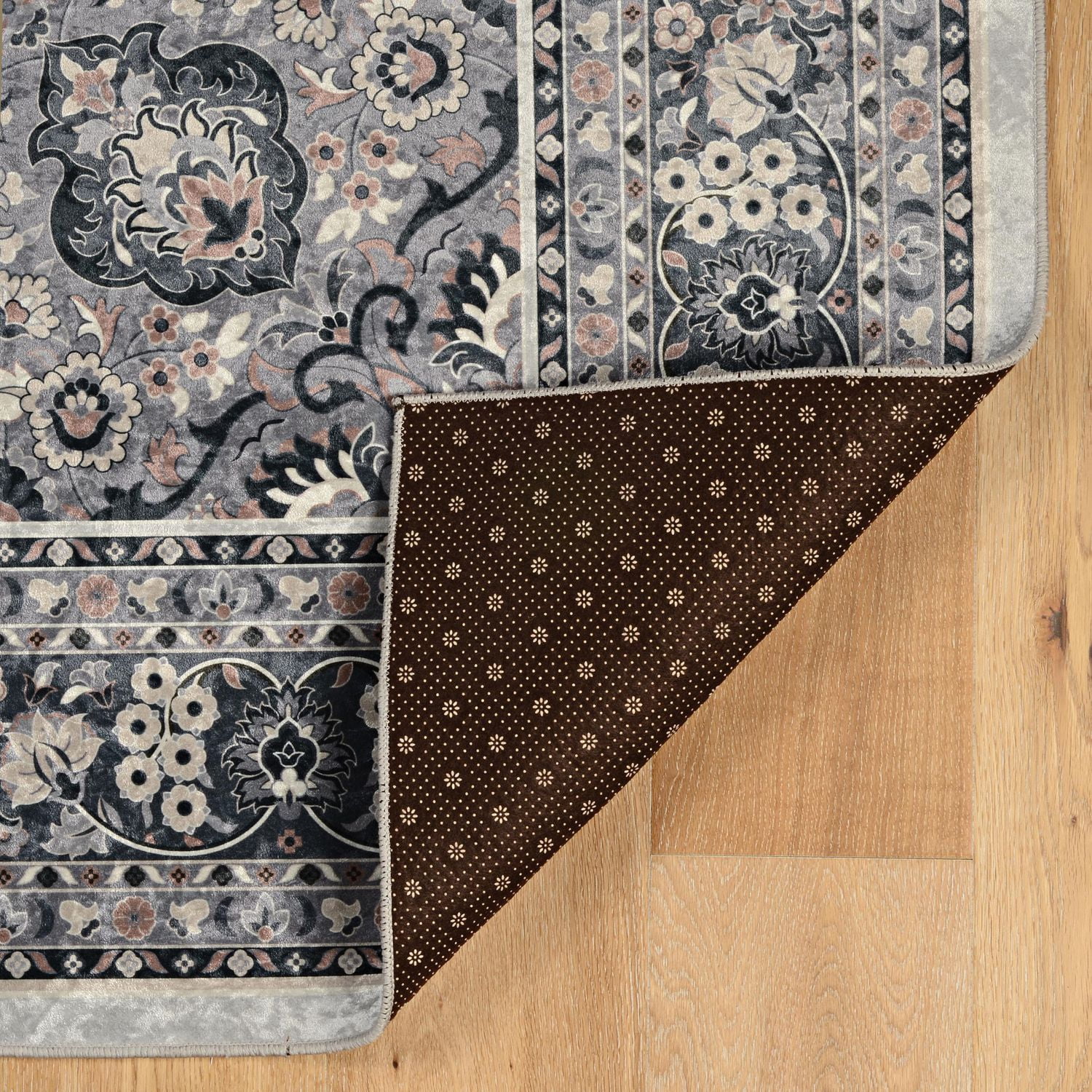 Tapis Emerald Grenier gris & sarcelle de 6 pi 7 po x 9 pi 7 po