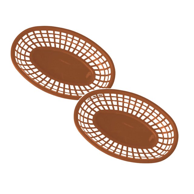 Oleegame 2PC Kitchen Plastic Vegetable Washing Basket Double Layer Fruit Plate Vegetable Basket Multifunctional Storage Basket Brown