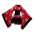 thumbnail image 3 of Esquirla Japanese Floral Short Kimono Robe Blossom Bathrobe Cosplay Fancy Dress for Theme M, 3 of 8