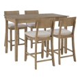 thumbnail image 1 of Linon Jordan Upholstered Five Piece Tavern Set in Rustic Gray Wash Wood, 1 of 16