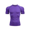 thumbnail image 1 of Innerwin Sport T Shirt Short Sleeve Mens Summer Tops Gym Plain Breathable Compression Shirts Purple L, 1 of 3