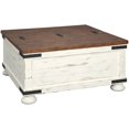 thumbnail image 1 of Pemberly Row Table Basse de Rangement en Bois Rustique, Blanc Vintage, 1 of 1