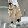 thumbnail image 2 of Shorts Cargo pour Garçons Enfants, Shorts Décontractés Extensibles pour Jeunes Garçons, Bas Cargo d'Extérieur, 2 of 5