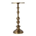thumbnail image 3 of Beaumont Lane Transitional 10"W Round Metal Pedestal End Table in Gold, 3 of 4