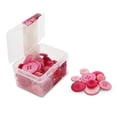 thumbnail image 2 of UNIQUE CREATIV Box of Buttons, Pink - Assorted Sizes, 65 g (2.3 oz) (Reusable Clear Box), Pink Tone, 2 of 6