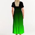 thumbnail image 4 of Penkiiy Robe à Manches Courtes pour Femmes à Imprimé Dégradé, Ample, Unie, Décontractée, d'Été, Fluide, à Étages, Longue Maxi avec Poches, TG, Vert, 4 of 7