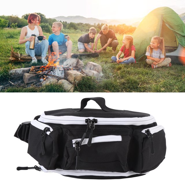 Large Capacity Waist Bag with Multiple Compartments and Back Cushioning Mesh Pad for Travel Hiking Running