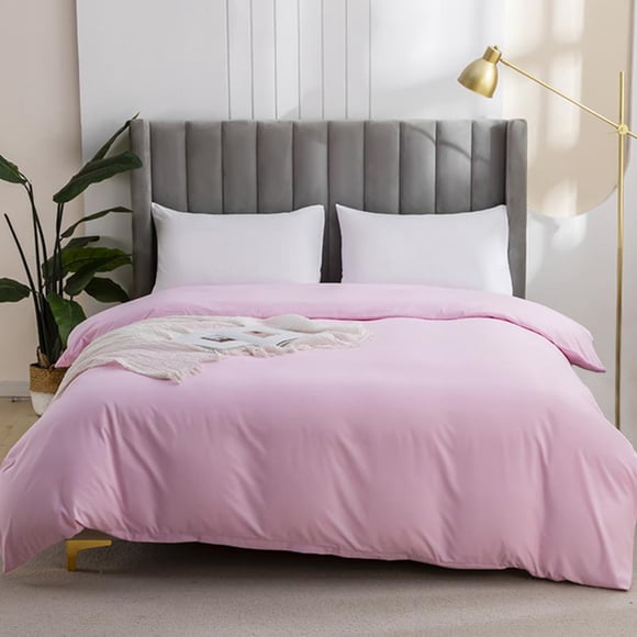 Skimsklo Washed Cotton Quilt Cover Set for Dorm Bed 173X229Cm | Soft Breathable Double-Sided Bedding Cover for Students - Reversible Comforter Cover for Home Bedroom Decor, Twin Full Size, Fade Resi