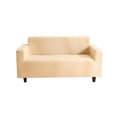 thumbnail image 1 of Maoww Solid Color Sofa Cover Elastic Couch Dust-proof Anti-slide Slipcover 1/2/3/4 Seater Covers Protector Full Coverage Beige S, 1 of 9