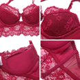 thumbnail image 5 of Women Push Up Embroidery Bras Set Lace Lingerie Bra Panties Garter Stocking 7PCS, 5 of 5