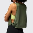 thumbnail image 4 of Timegard Womens Workout Tank Top Athletic Running Loose Cropped Top Tee Side Knot Solid Color Pullover, 4 of 4