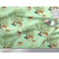 thumbnail image 2 of Soimoi Poly Georgette Fabric Tree & Kangaroo Animal Print Sewing Fabric Yard 42 Inch Wide, 2 of 3