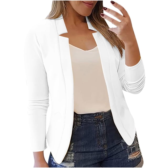 cfhntfmh Cardigan Grande Taille pour Femmes Mode à devant Ouvert Manches Longues Tuniques Chemises Automne Formel Travail Bureau Cardigans