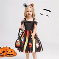 thumbnail image 3 of KAWELL Robe de Costume de Citrouille d'Halloween pour Fille avec Sac pour 3-12 Ans, 3 of 5